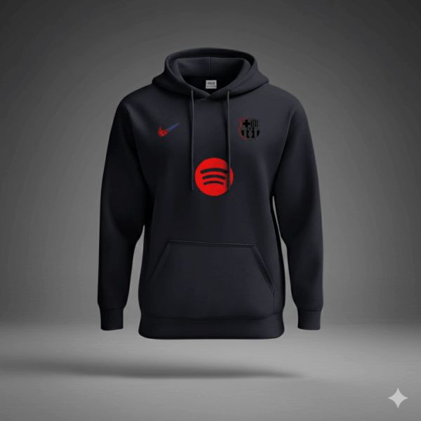Barcelona Premium Black Sports Hoodie - Image 1