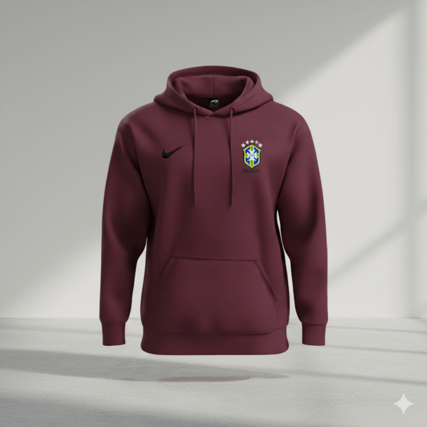 Brazil Premium Maroon Sports Hoodie - Image 1