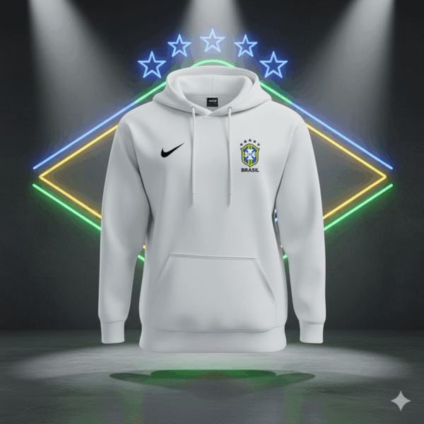 Brazil White Premium Hoodie - Image 1