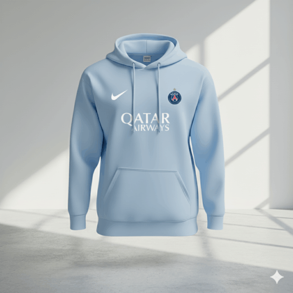 Paris Saint-Germain Skyblue Sports Hoodie Paris Saint-Germain Skyblue Sports Hoodie - Image 1