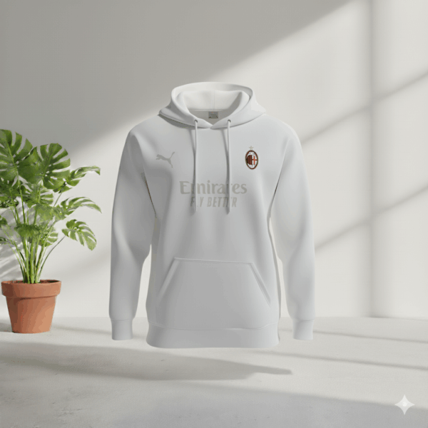 AC Millan White Premium Sports Hoodie AC Millan White Premium Sports Hoodie - Image 1