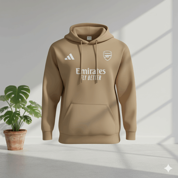 Arsenal Tan Premium Sports Hoodie Arsenal Tan Premium Sports Hoodie - Image 1