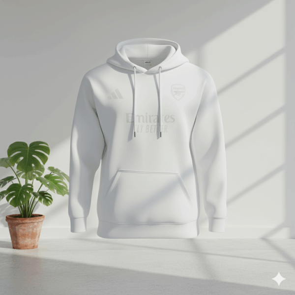 Arsenal White Premium Sports Hoodie Arsenal White Premium Sports Hoodie - Image 1