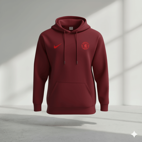 Chelsea Maroon Premium Sports Hoodie - Image 1