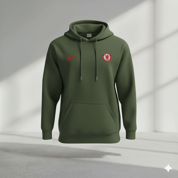 Chelsea Olive Green Premium Sports Hoodie - Image 1