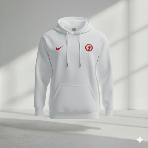 Chelsea White Premium Sports Hoodie - Image 1