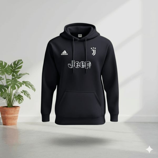 Juventus Black Premium Sports Hoodie - Image 1
