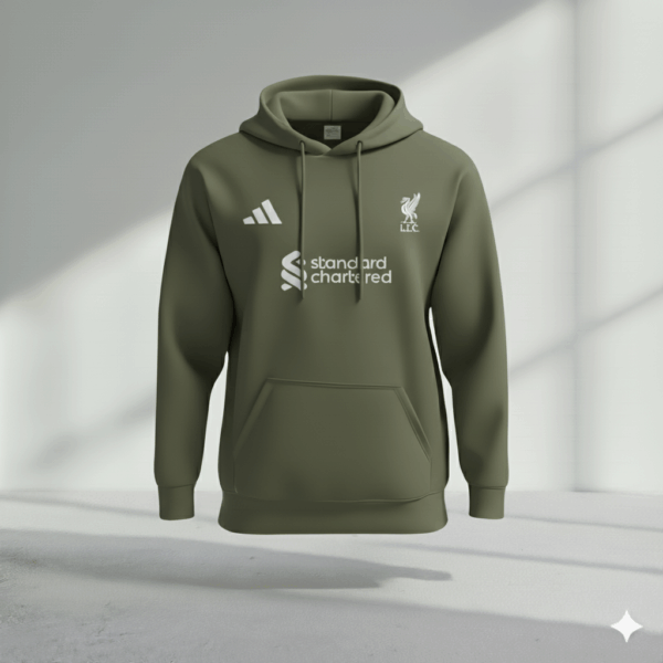 Liverpool Olive Green Premium Sports Hoodie - Image 1
