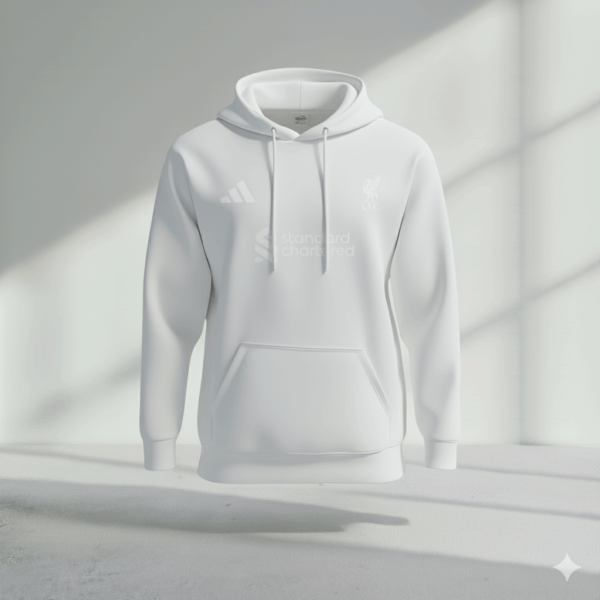 Liverpool White Premium Sports Hoodie - Image 1