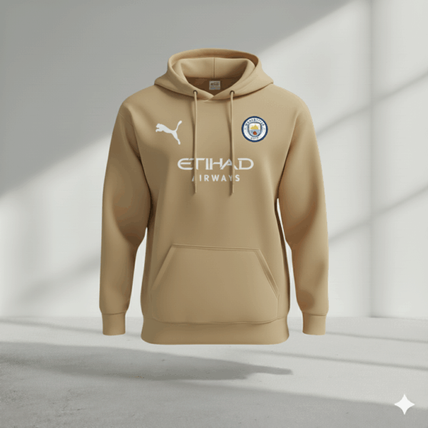 Manchester City Tan Premium Sports Hoodie - Image 1