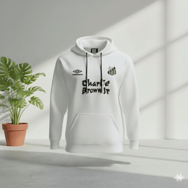 Santos White Premium Sports Hoodie - Image 1
