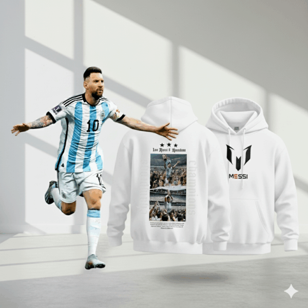 Special Messi White Edition Premium Hoodie Special Messi White Edition Premium Hoodie - Image 1